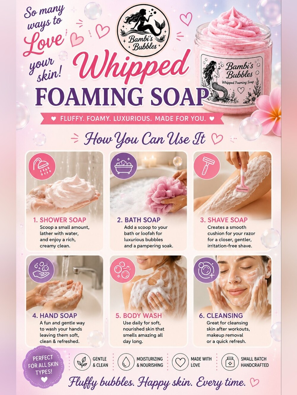 8oz Hand Crafted Whipped Glycerin Foaming Soap 8oz - Picture 8 of 9
